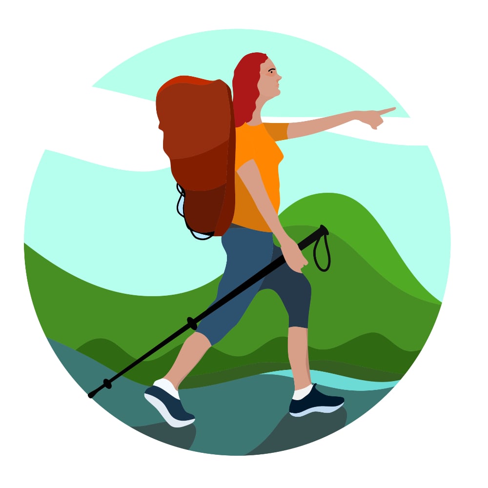 woman on a hike