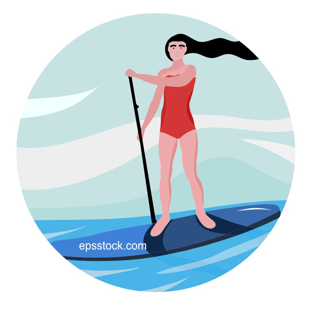 Woman Stand Up paddleboarding
