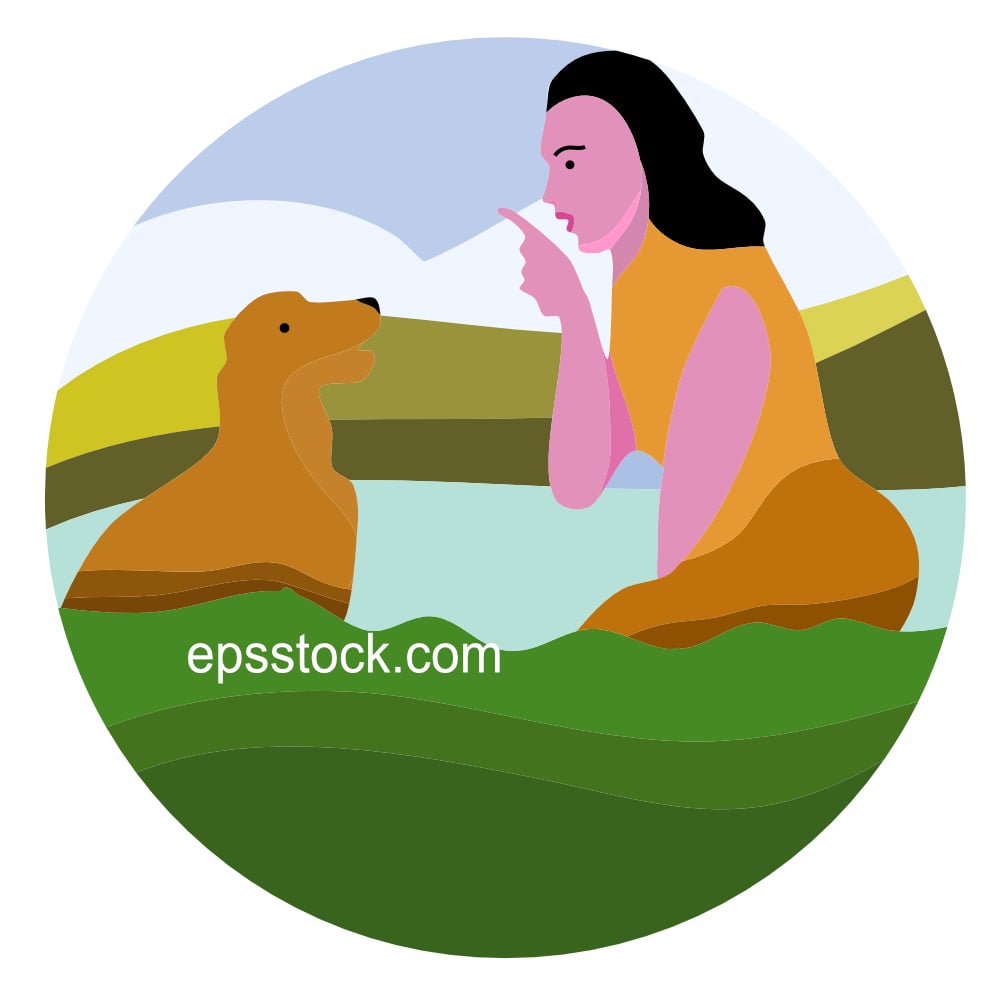 woman with dog