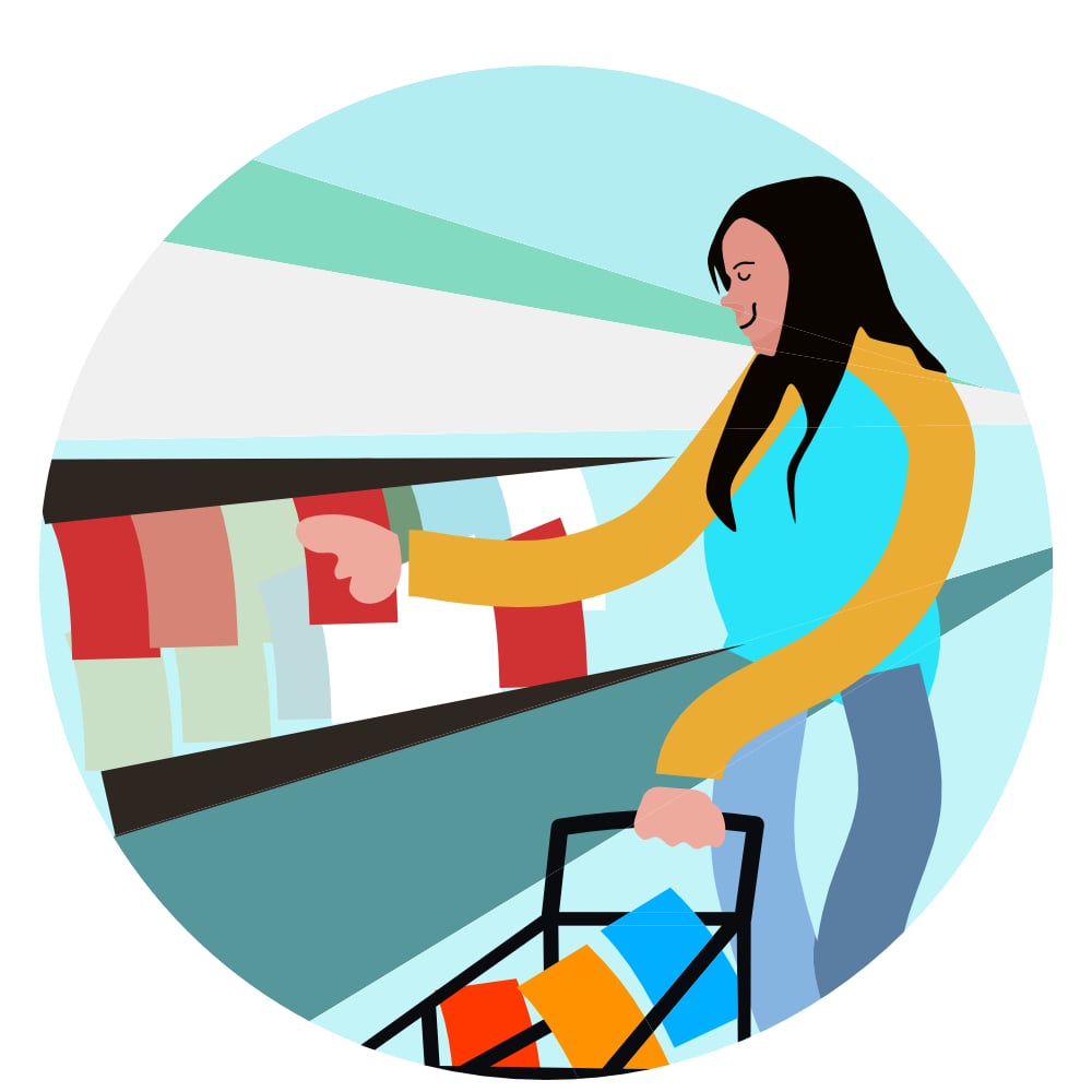 young woman in a supermarket