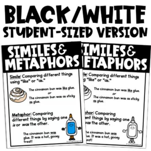 Similes and Metaphors Writing Poster Anchor Chart