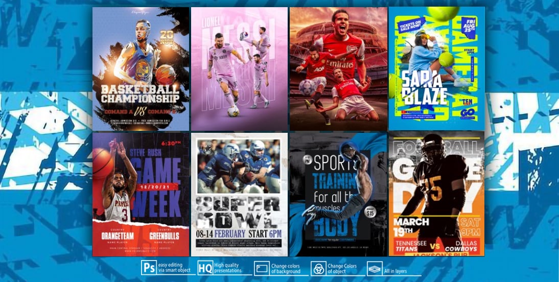 Adobe photoshop sports template - free download