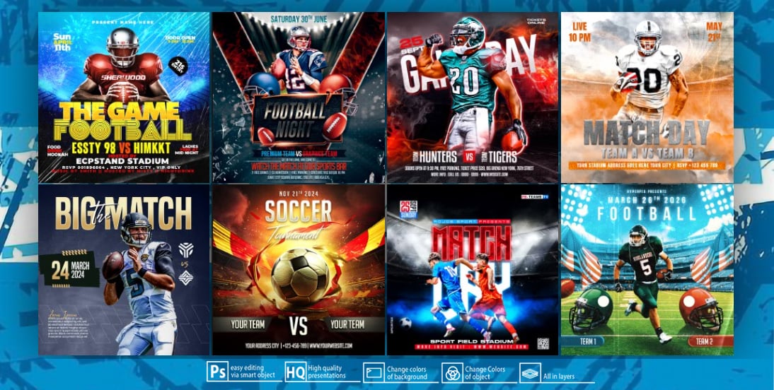 Adobe photoshop sports template - free download