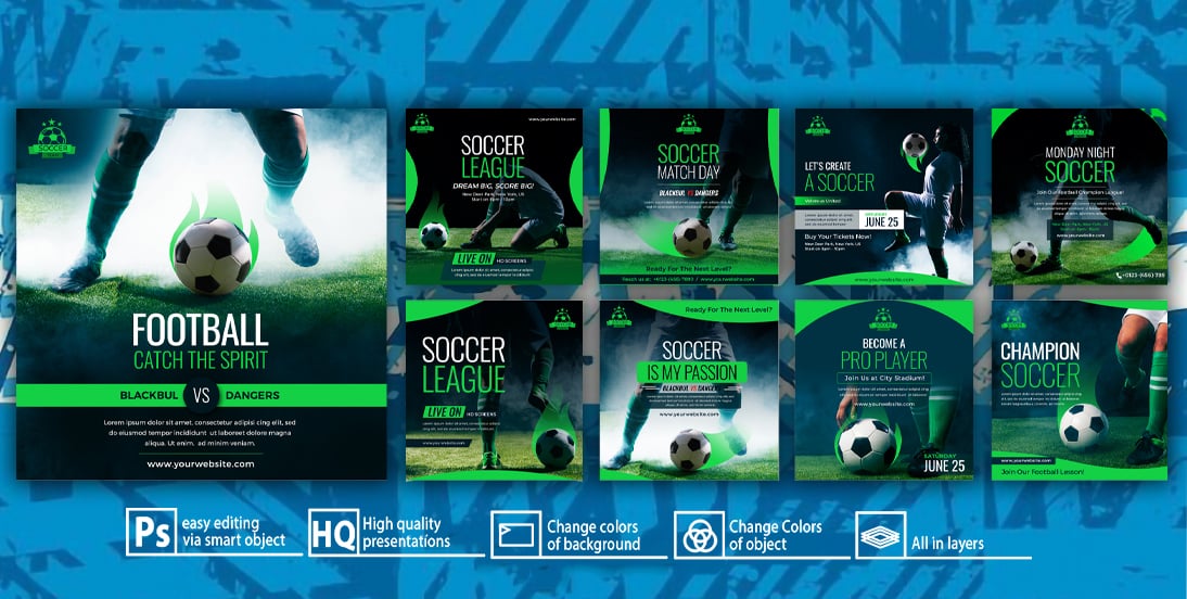 Adobe photoshop sports template - free download