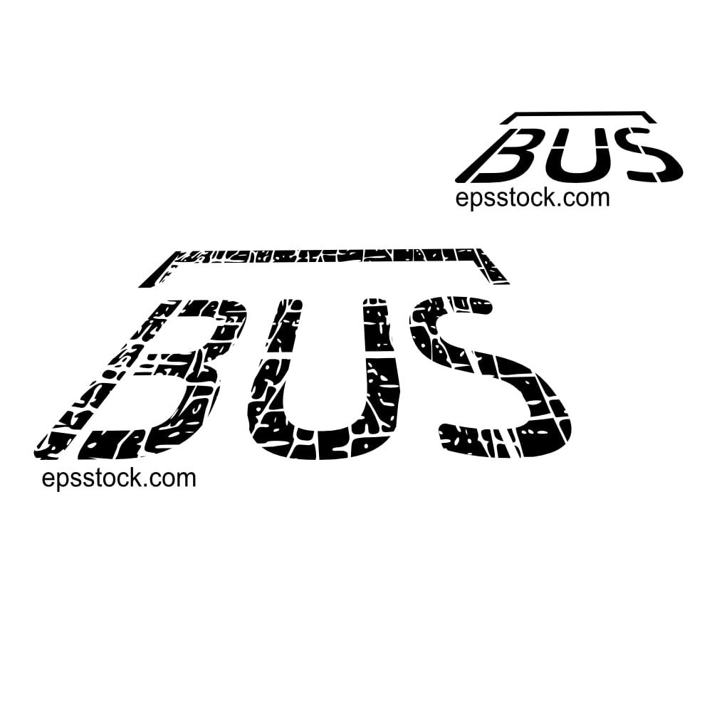 Bus lettering on the road