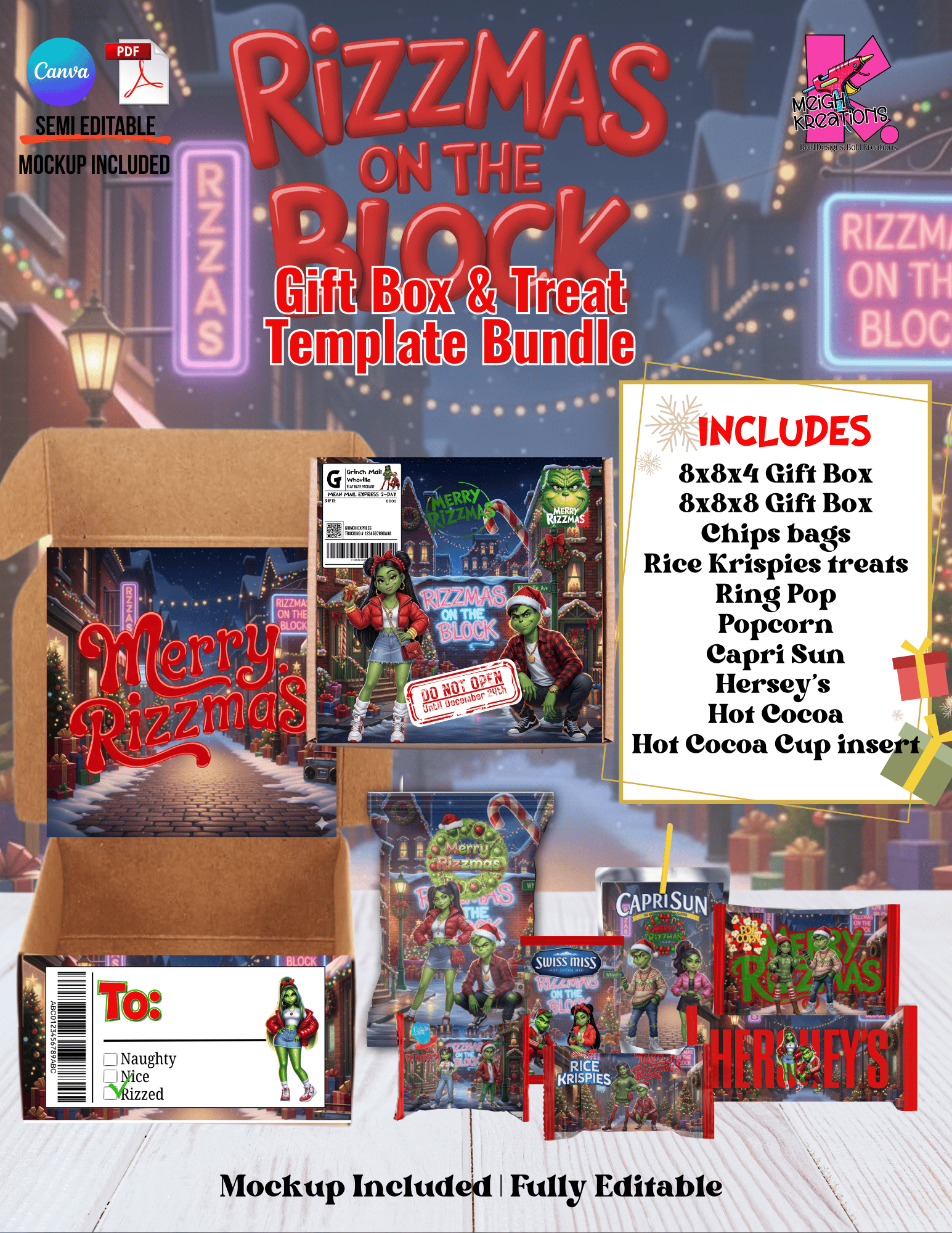 Rizzmas on the Block Gift Box & Treat Template Bundle - Payhip