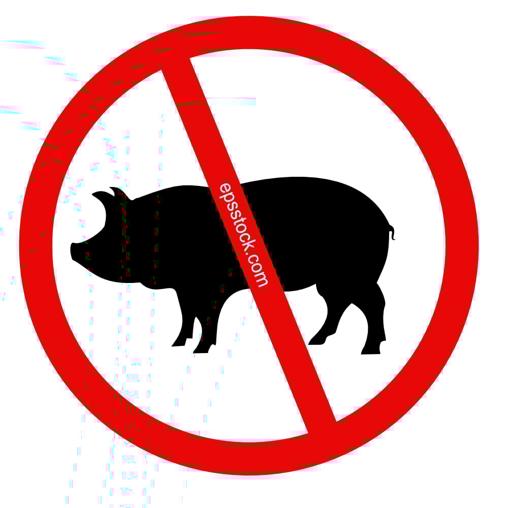 No pork  sign