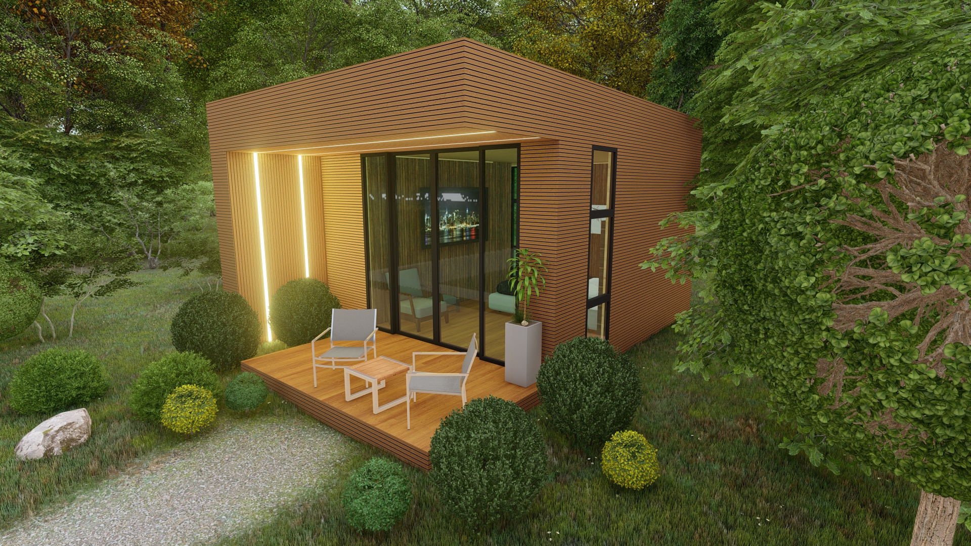 PLANOS Mini cabaña de 5x5 m perfecta para alquilar en Airbnb o ...