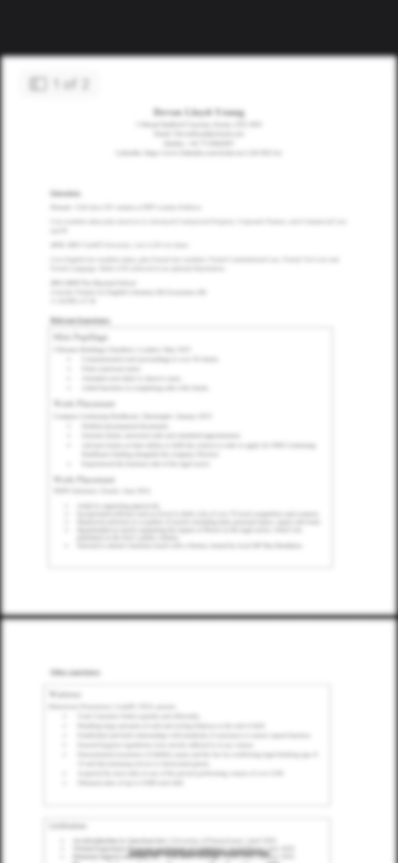 Example Legal CV - Payhip