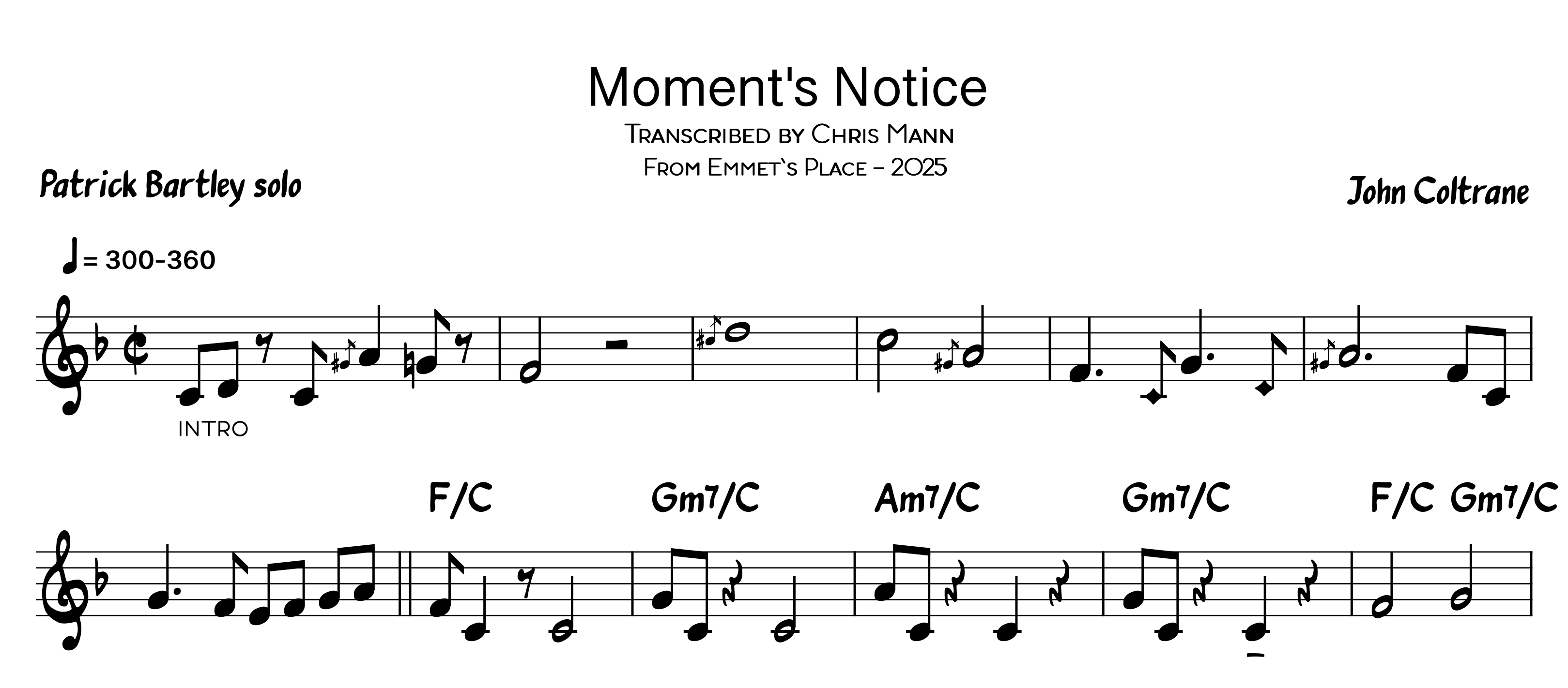 Moment Notice.pdf Moment's Notice - Patrick Bartley, clarinet - Payhip