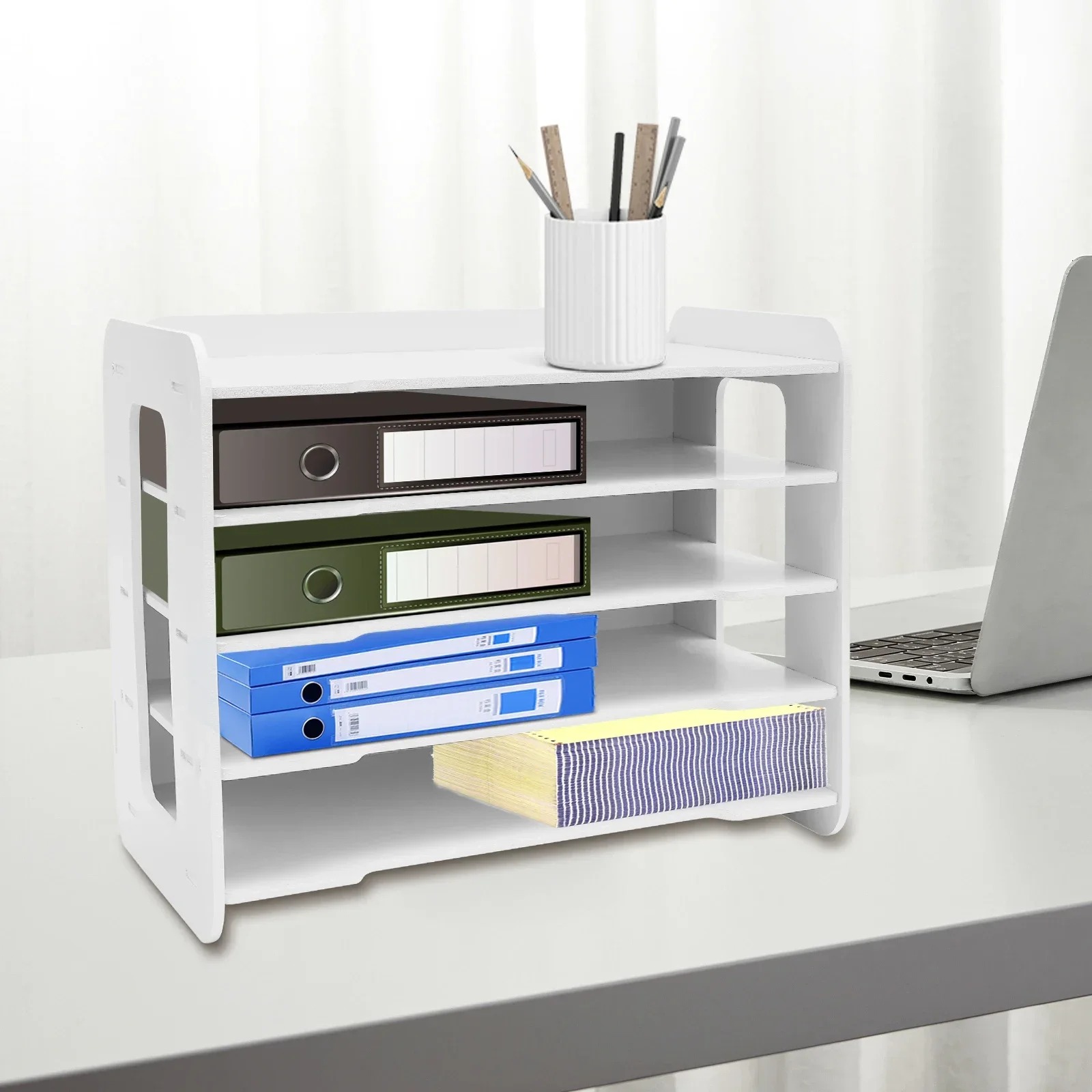 Document Racks 5-storey Data Rack Storage Rack Office Desk Paper Document Organizer ...