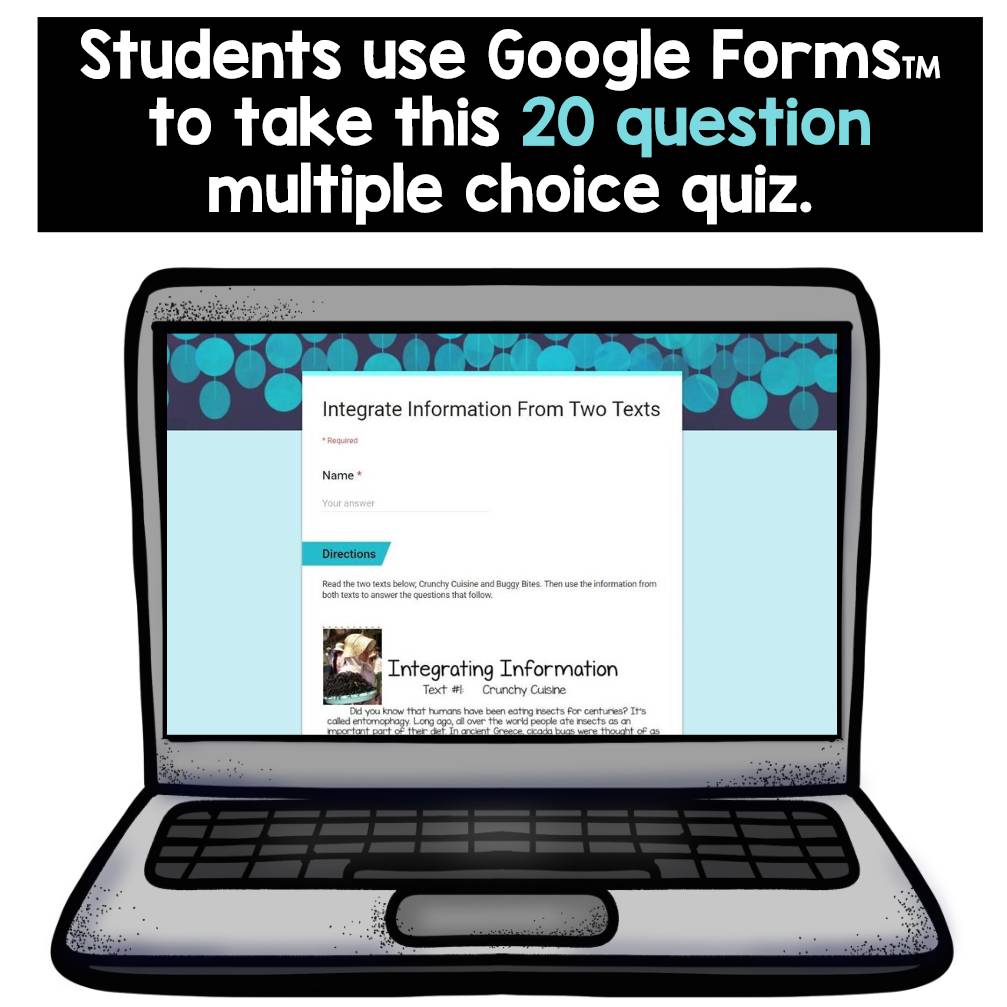 RI4.9 RI5.9 - Integrating Information Quiz: Self-Grading [DIGITAL + PRINTABLE]