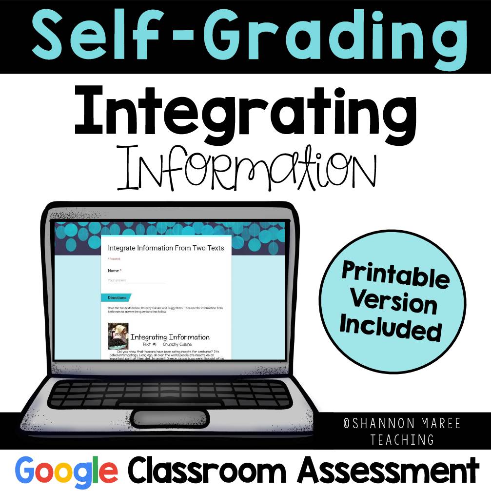 RI4.9 RI5.9 - Integrating Information Quiz: Self-Grading [DIGITAL + PRINTABLE]