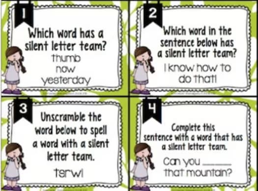 Silent Letters Practice | anchor charts, printables, and games