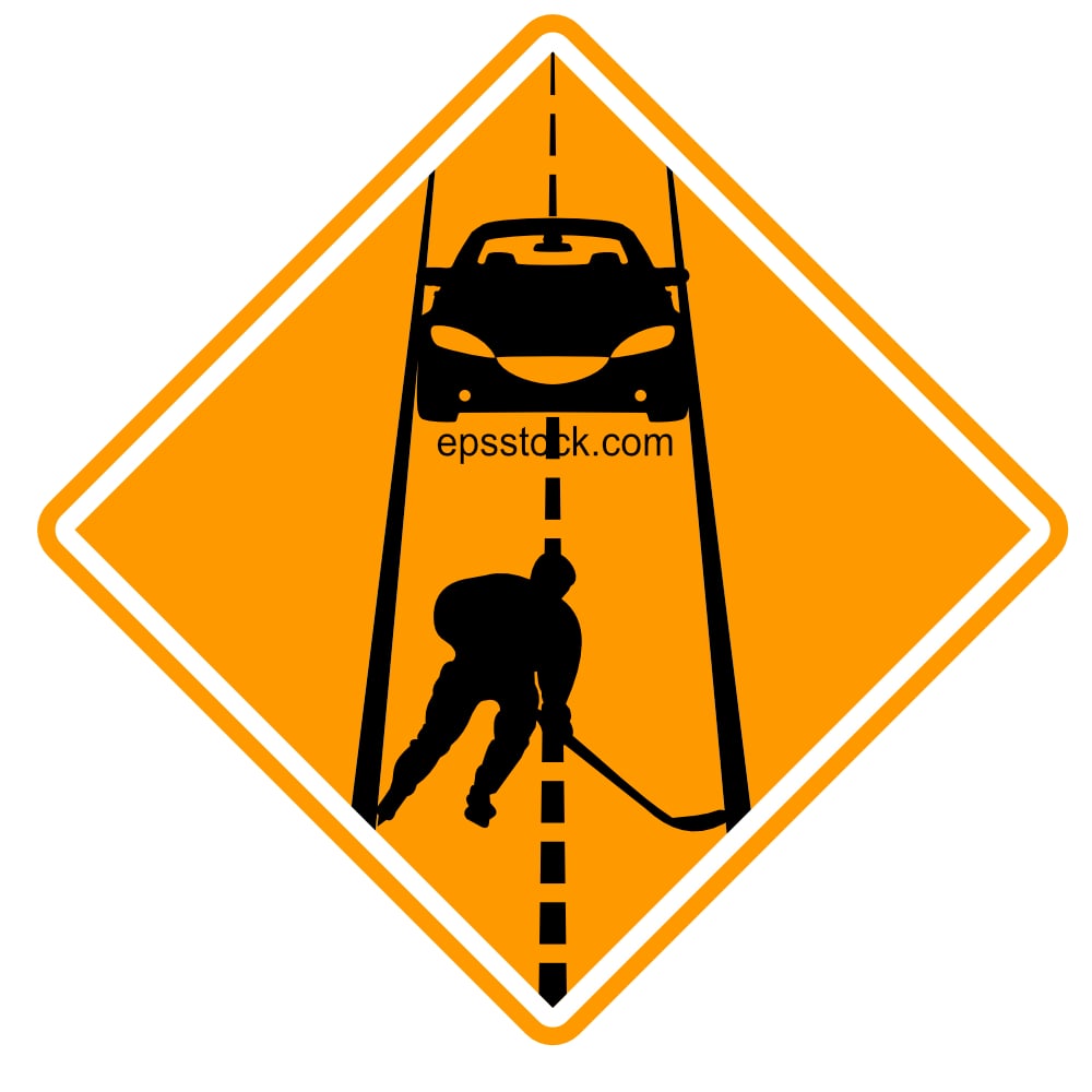 warning sign of icing on the road