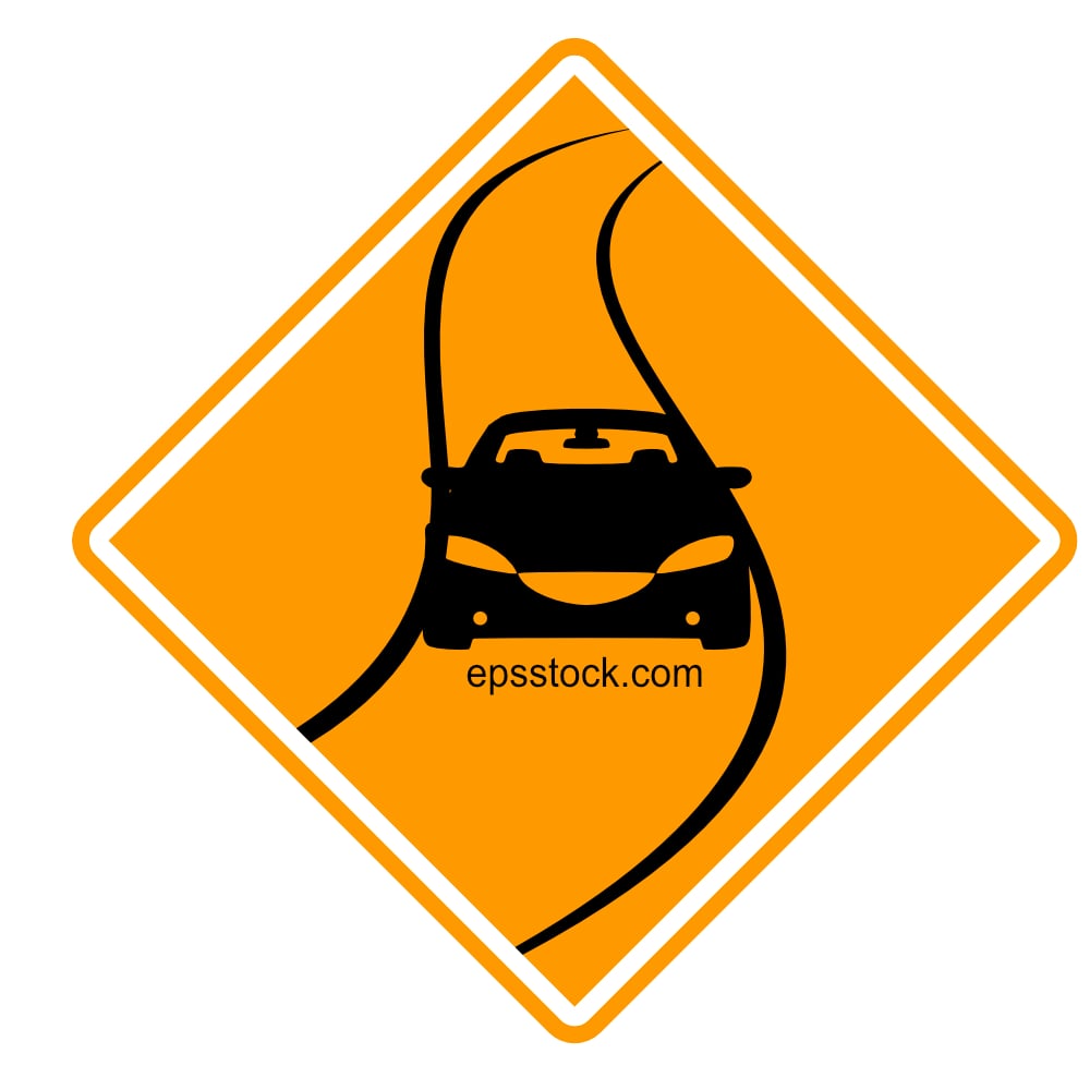 Warning sign Slippery road