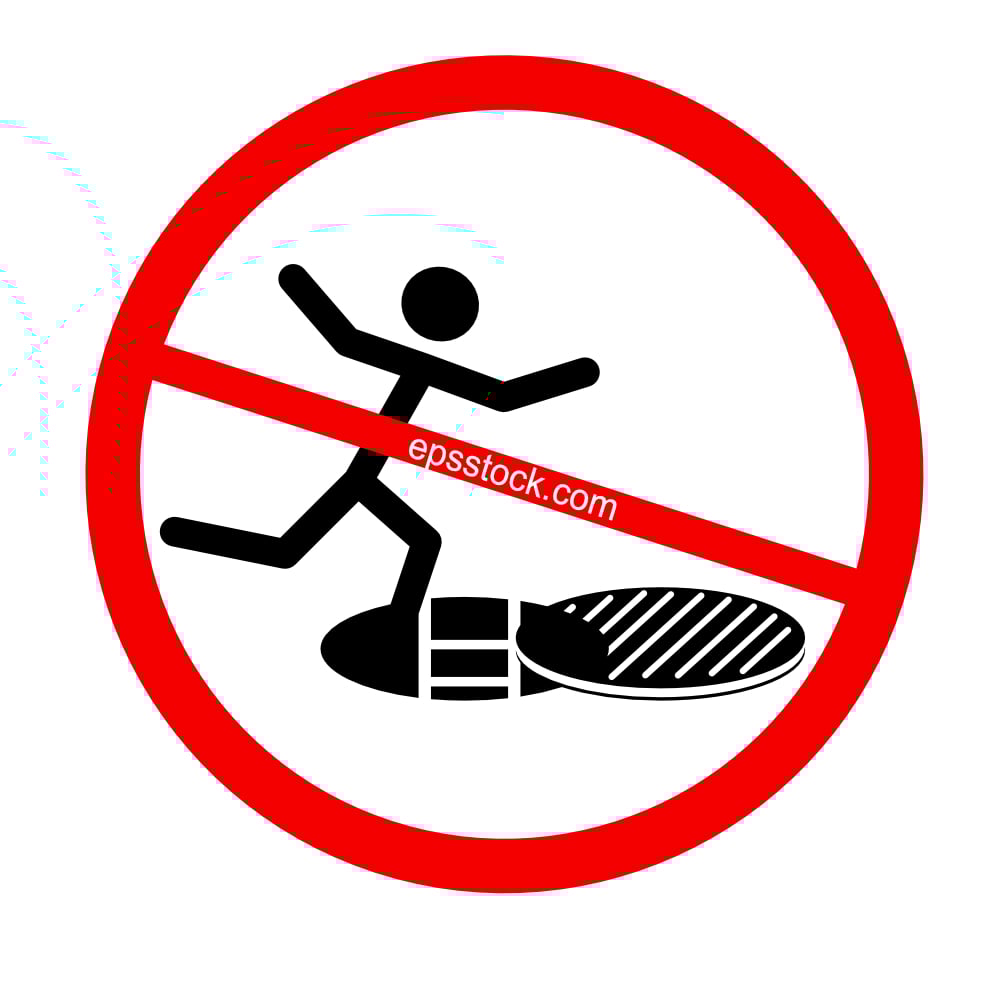 danger of falling through a manhole