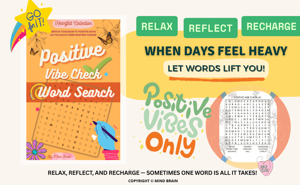 Positive Vibe Word Search Mind Brain