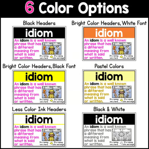 Figurative Language Posters: Similes, Metaphors, Idioms, Irony, Literary Devices