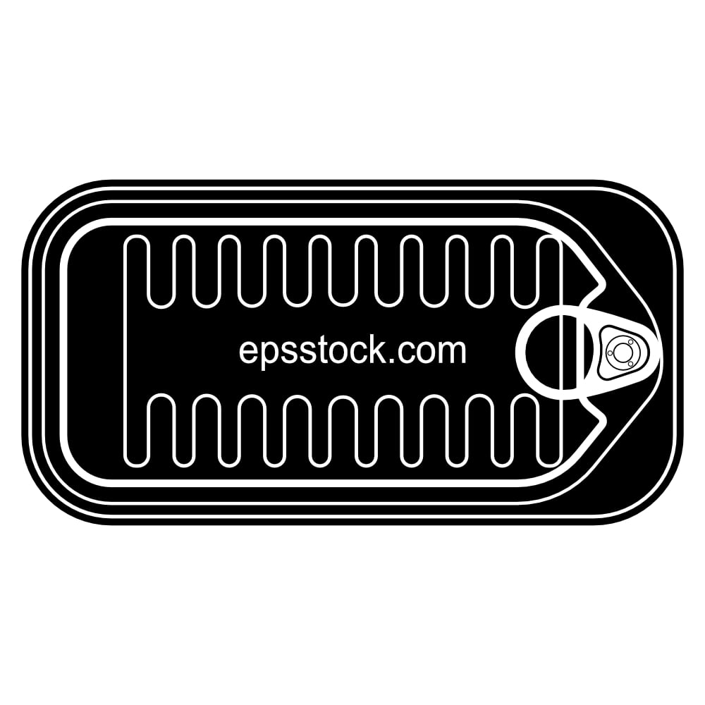 Rectangular tin can, top view