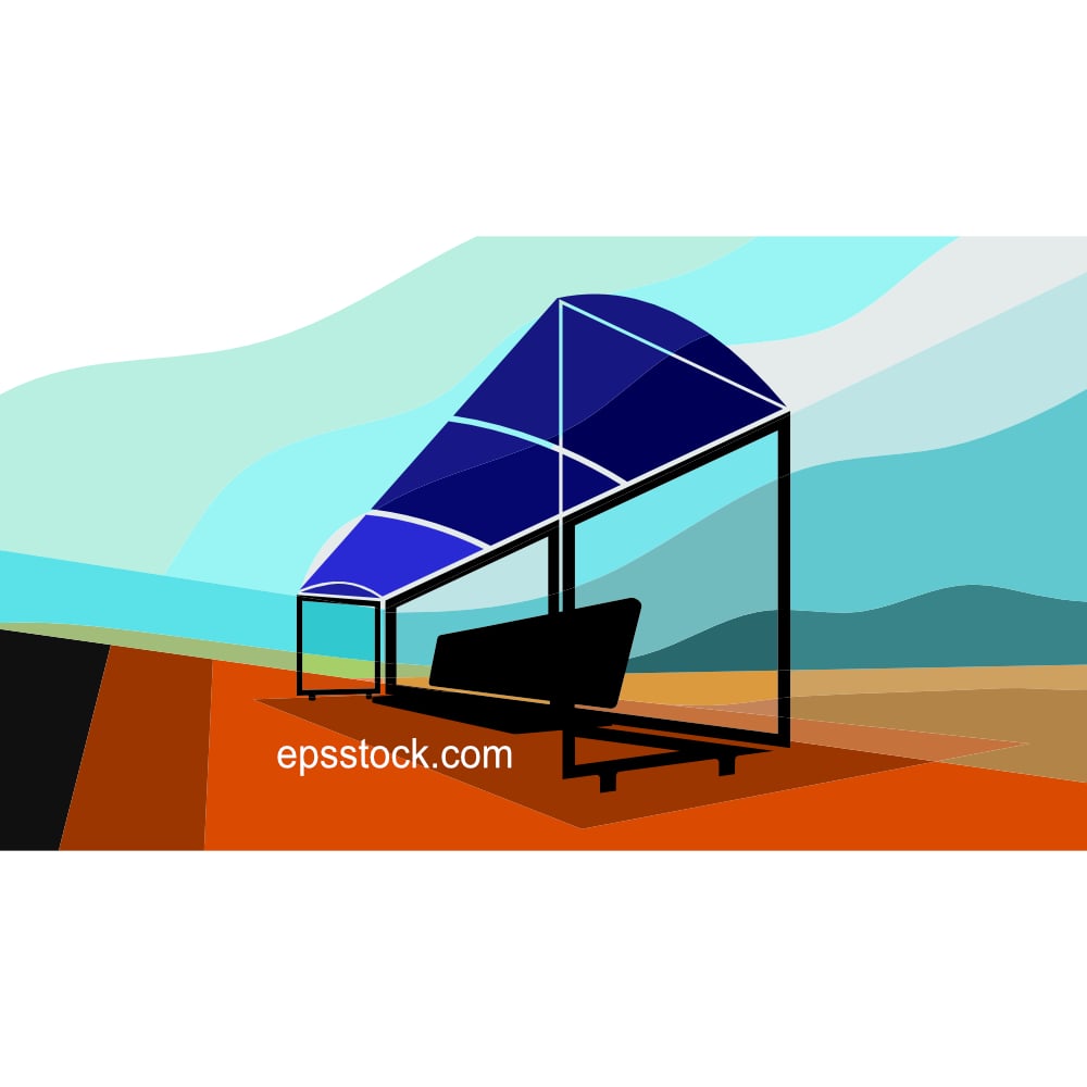 bus stop landscape