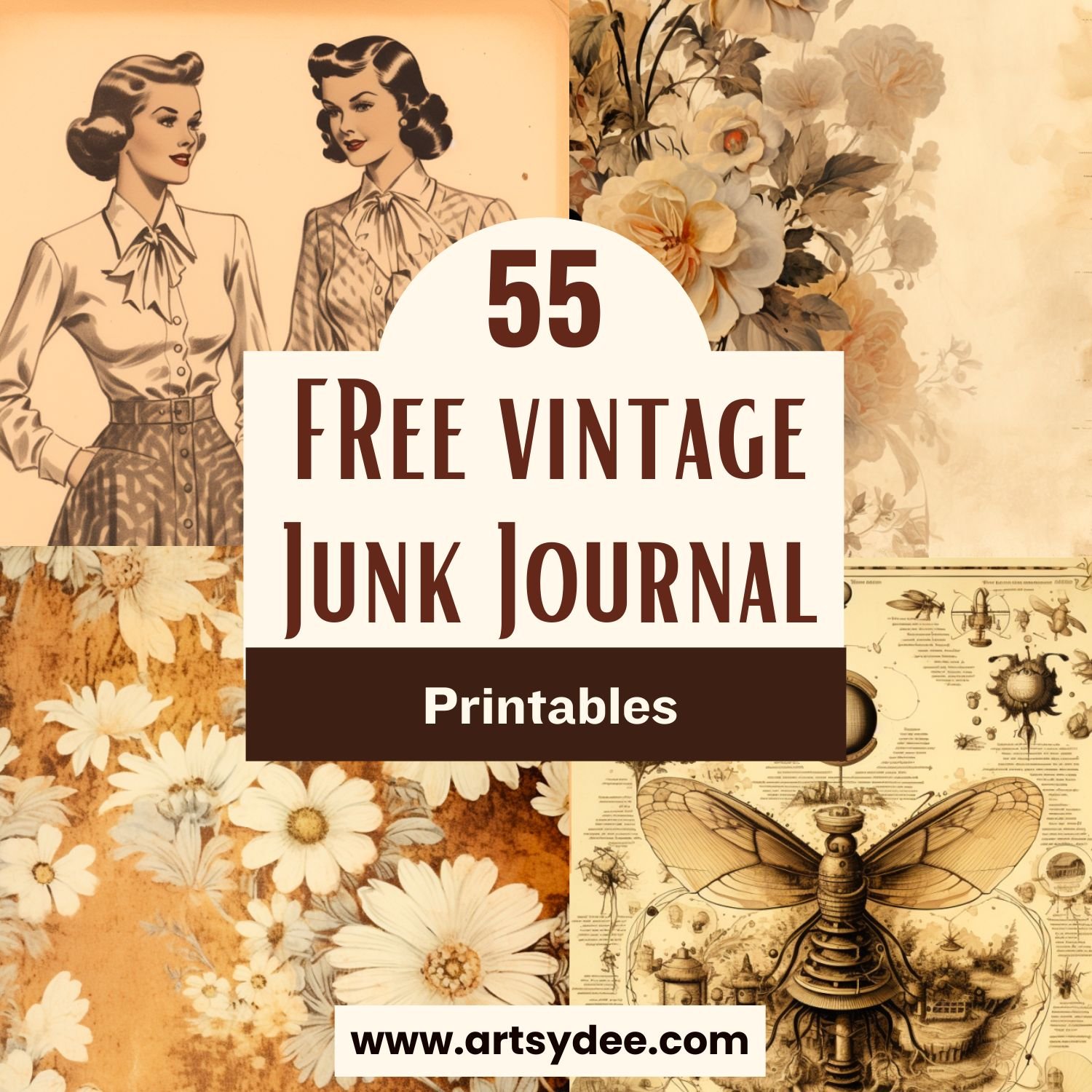 🌷 55 Free Junk Journal Printables – Vintage Floral & Ephemera ...