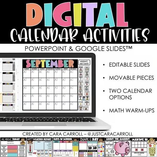 Digital Calendar & Math for PowerPoint & Google Slides™ | Distance Learning