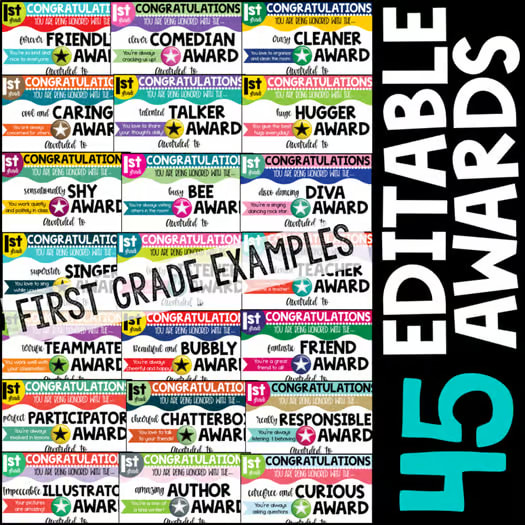 Digital & Print End of the Year Awards Google Second Grade