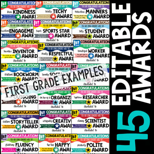 Digital & Print End of the Year Awards Google Second Grade