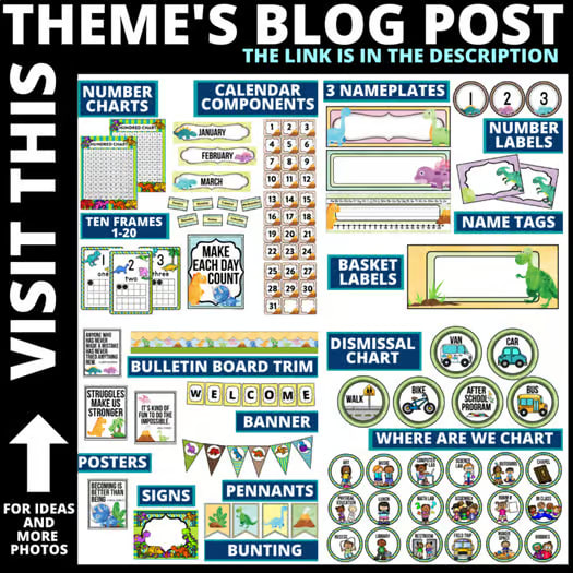 DINOSAUR Classroom Decor Bundle DINOSAUR Theme jurassic Decorations Editable