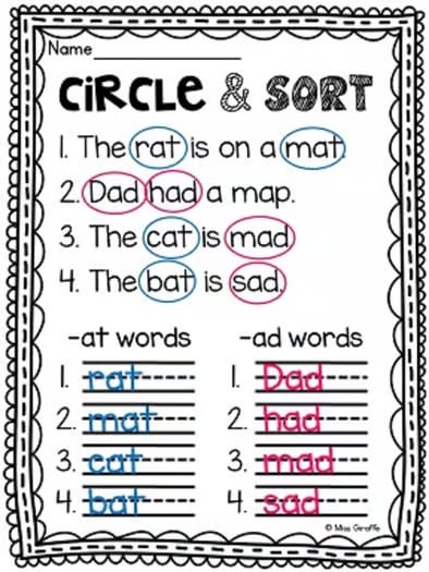 Short A Worksheets and Activities NO PREP Phonics Short Vowel Worksheets