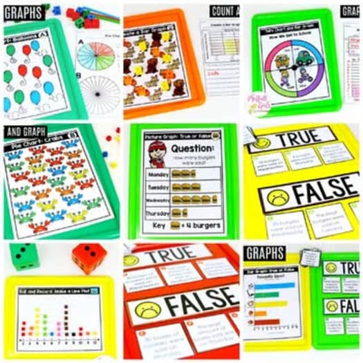 2nd Grade Math Data and Graphing Fun Games Center Worksheets Bar Graph Line Plot