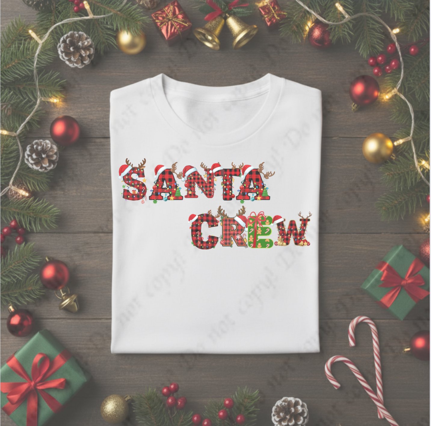 Santa Squad Goals! Red Plaid Santa Baby & Crew PNG Bundle - Payhip