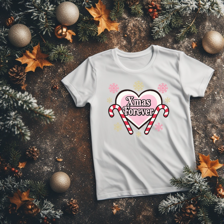 Xmas forever Pink Candy Heart Design