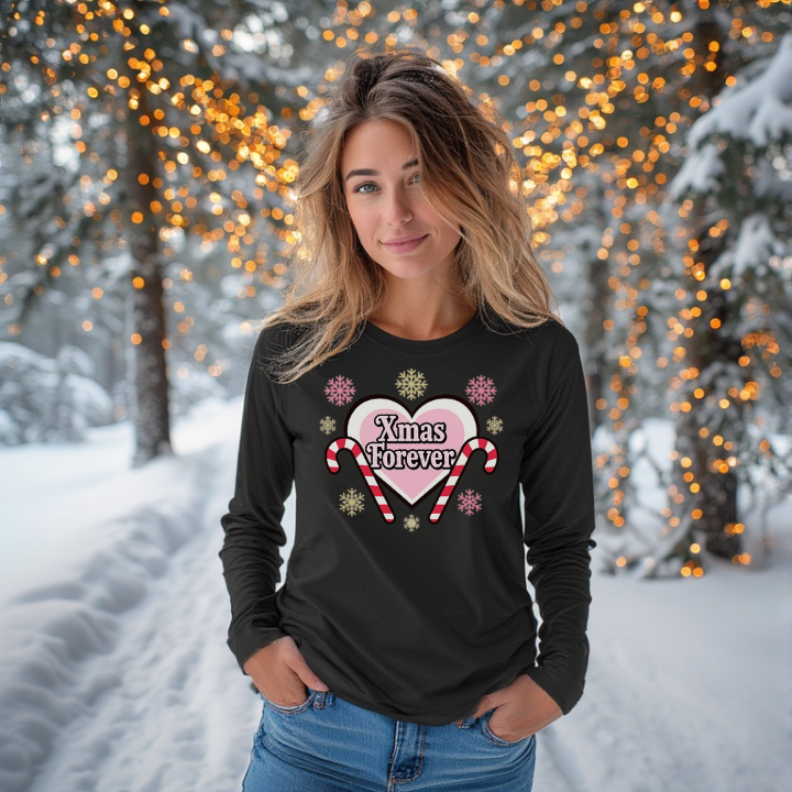 Xmas forever Pink Candy Heart Design