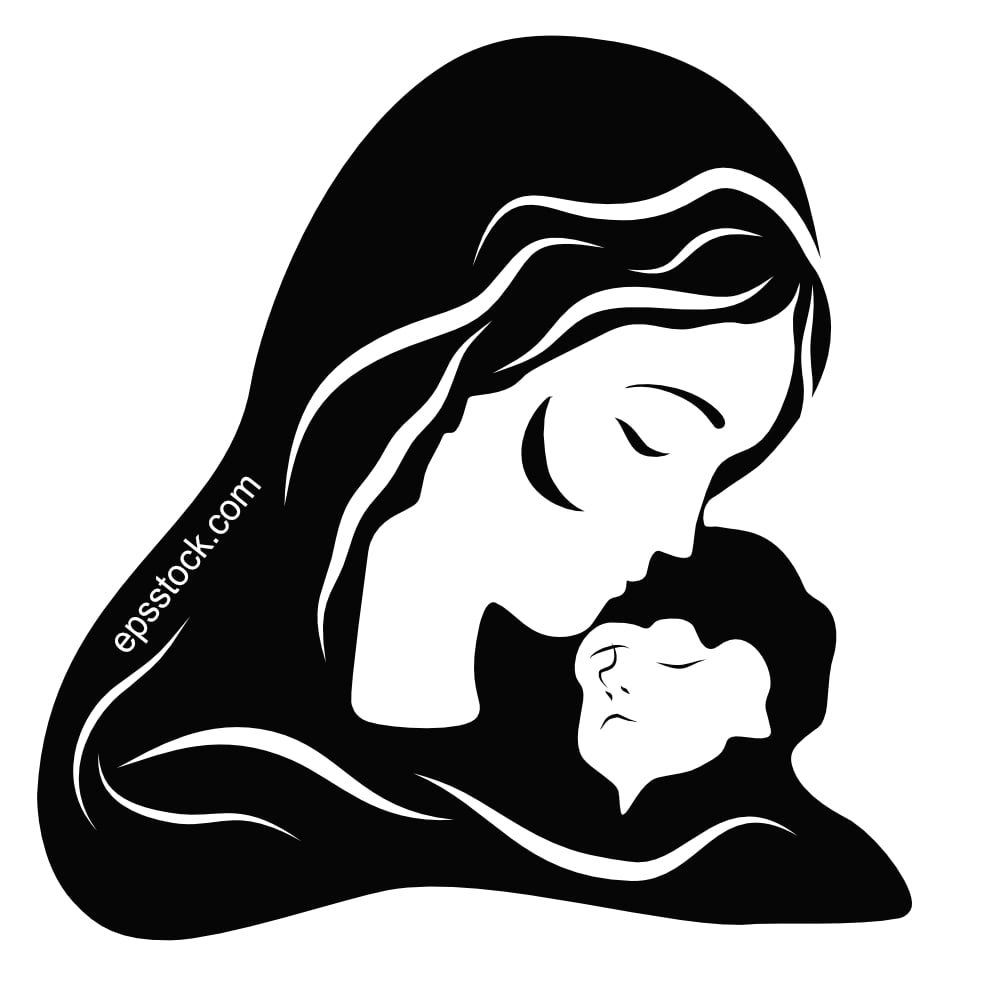 Virgin mary holding baby