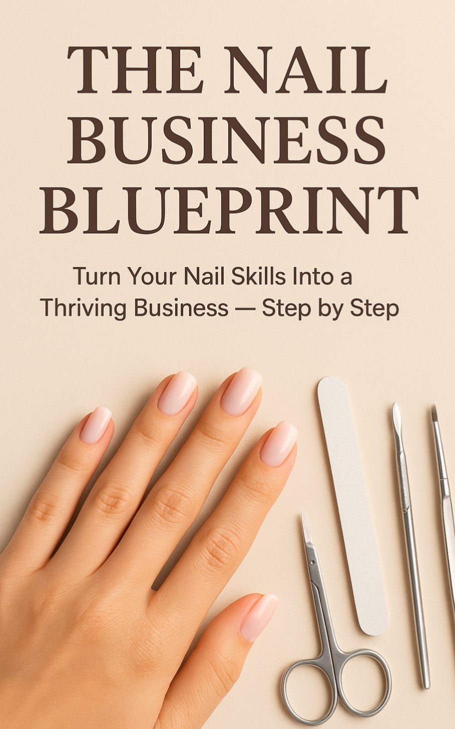 Cover of The Nail Business Blueprint showing step-by-step guide to starting and growing a successful nail business.