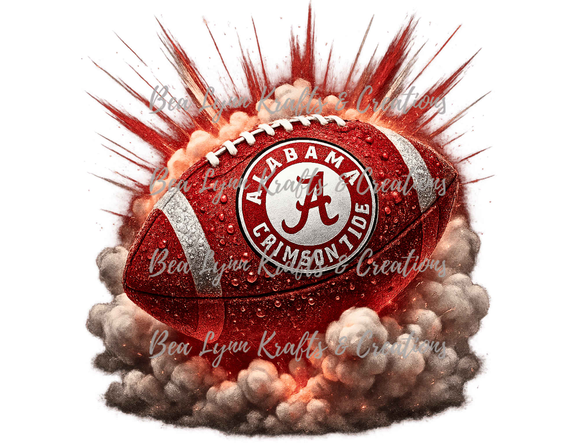 Football Exploding Logo Alabama Crimson Tide PNG | Exploding Football Splash with Logo & Smoke ...