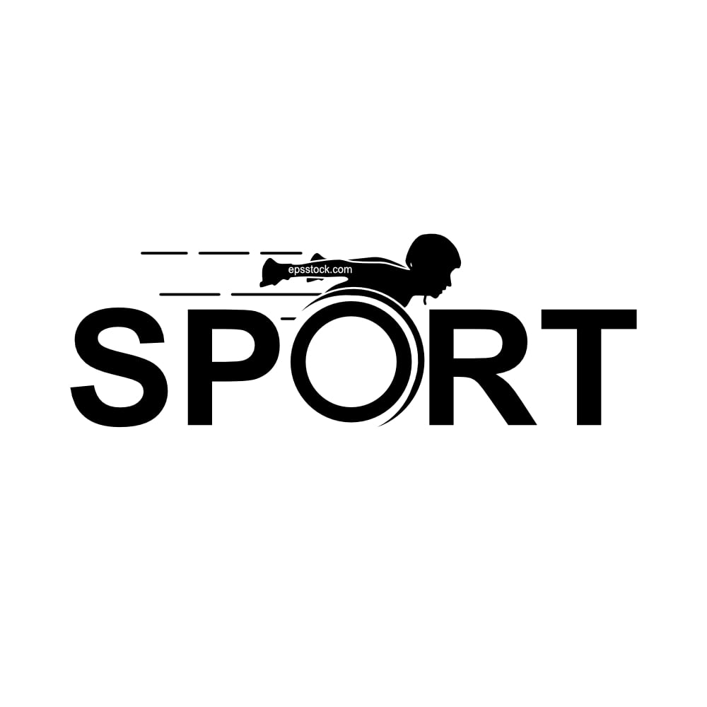 parasport lettering, black isolated silhouette