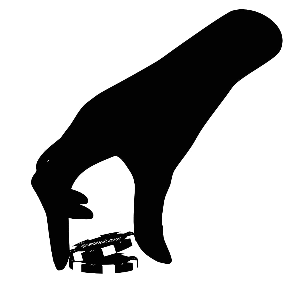 hand with chips, Casino Bet symbol