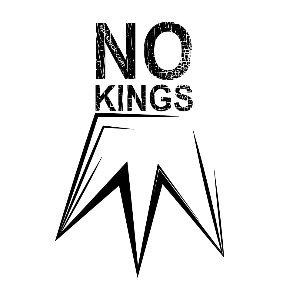 No Kings sign, black isolated silhouette