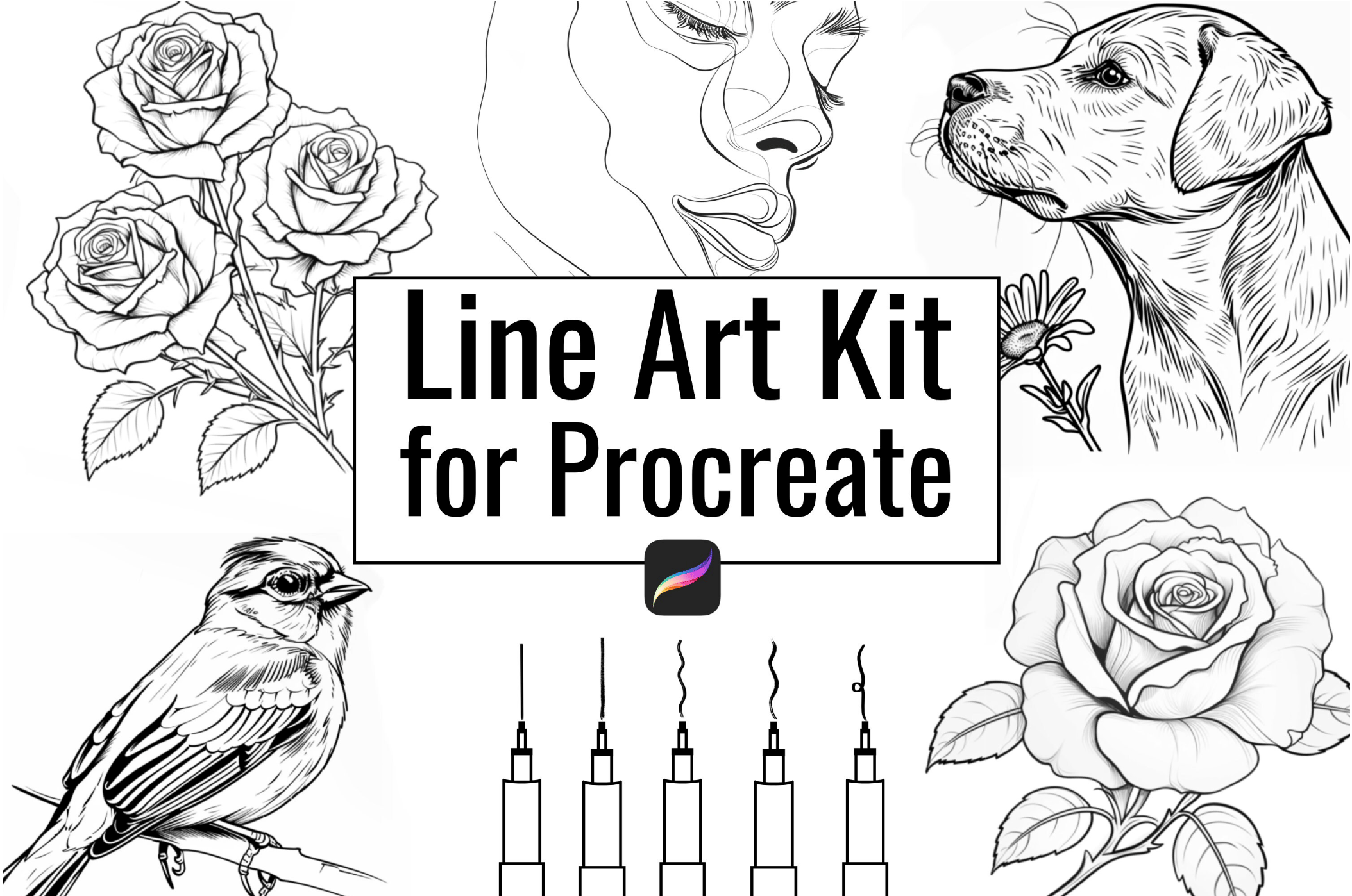 Lineart Brushes for Procreate