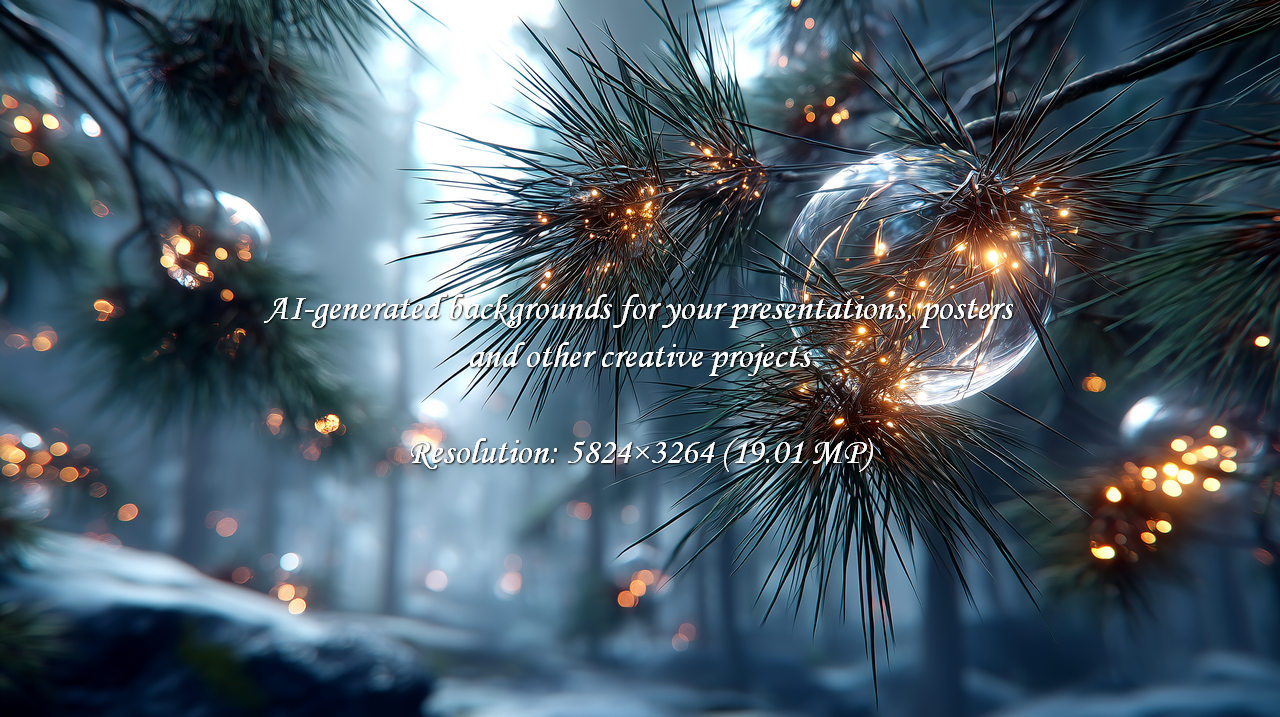 Enchanting pine needles adorned with warm fairy lights and a clear ...