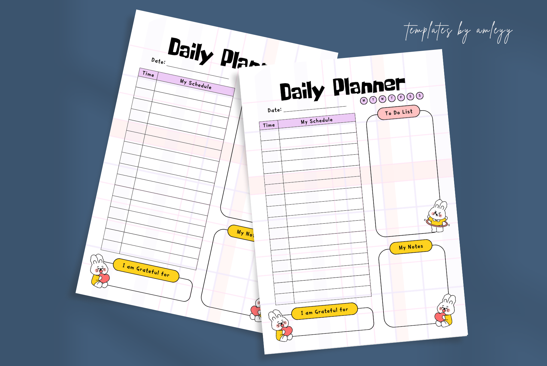 Kawaii Aesthetic Daily Planner Template – Cute Editable - Payhip