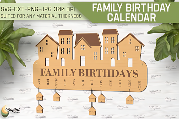 Family Birthday Calendar Laser Cut