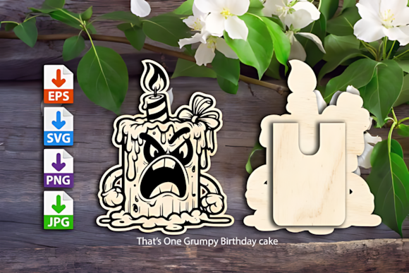 Grumpy Birthday Cake Gift Card Holder