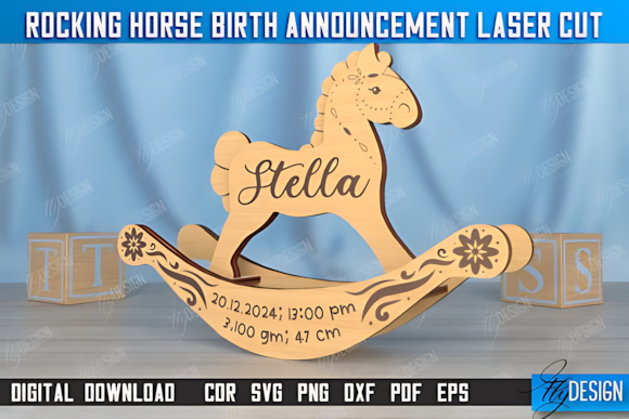 Rocking Horse Birth Announcement|Newborn