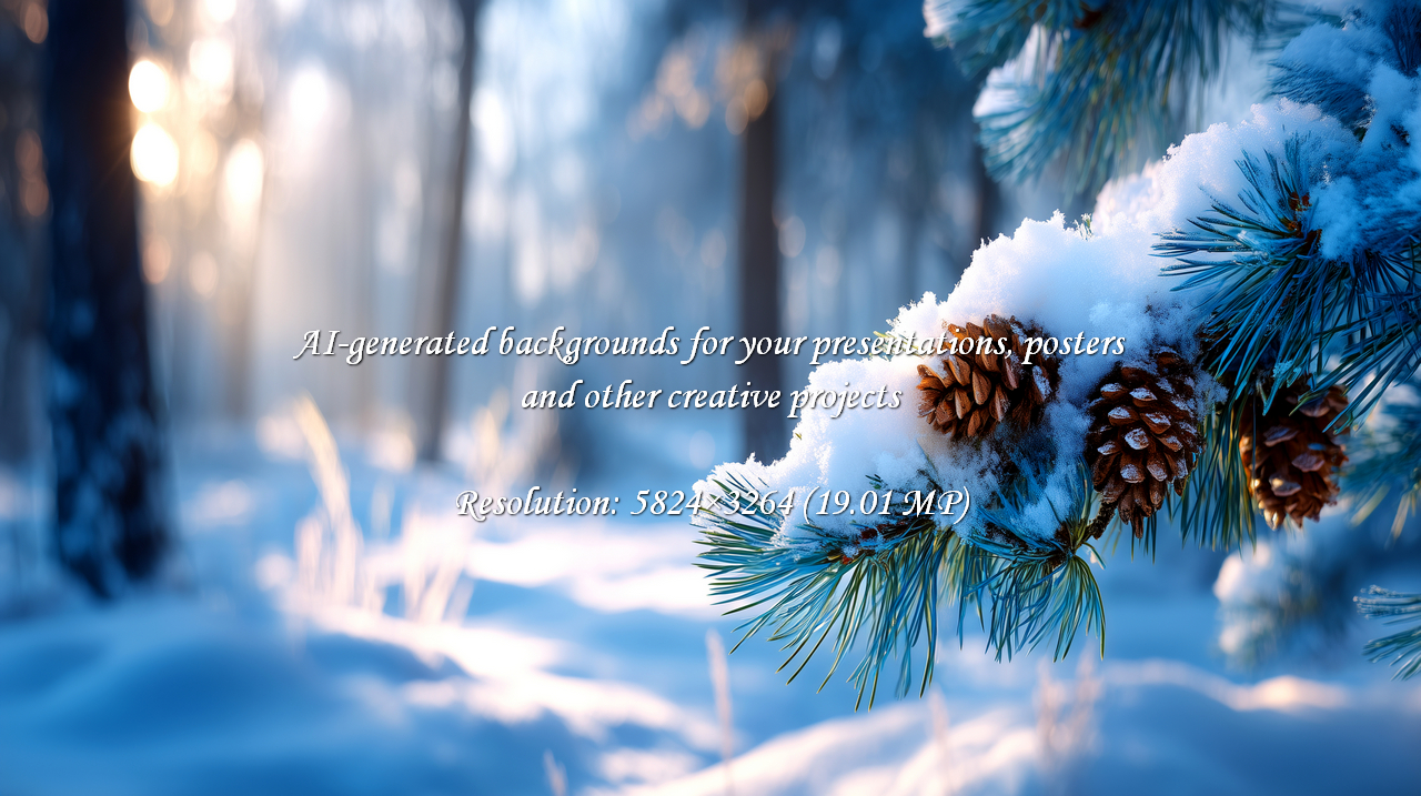 Stunning winter forest scene with snow-covered pine cones and branches ...