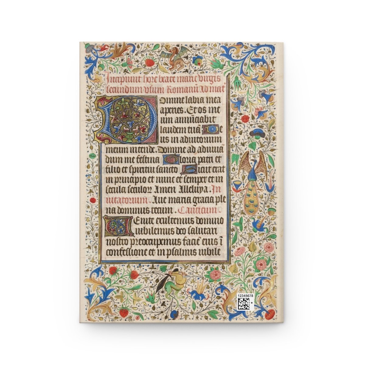 15th-century Book of Hours Visitation miniature surrounded by ornate medieval marginalia