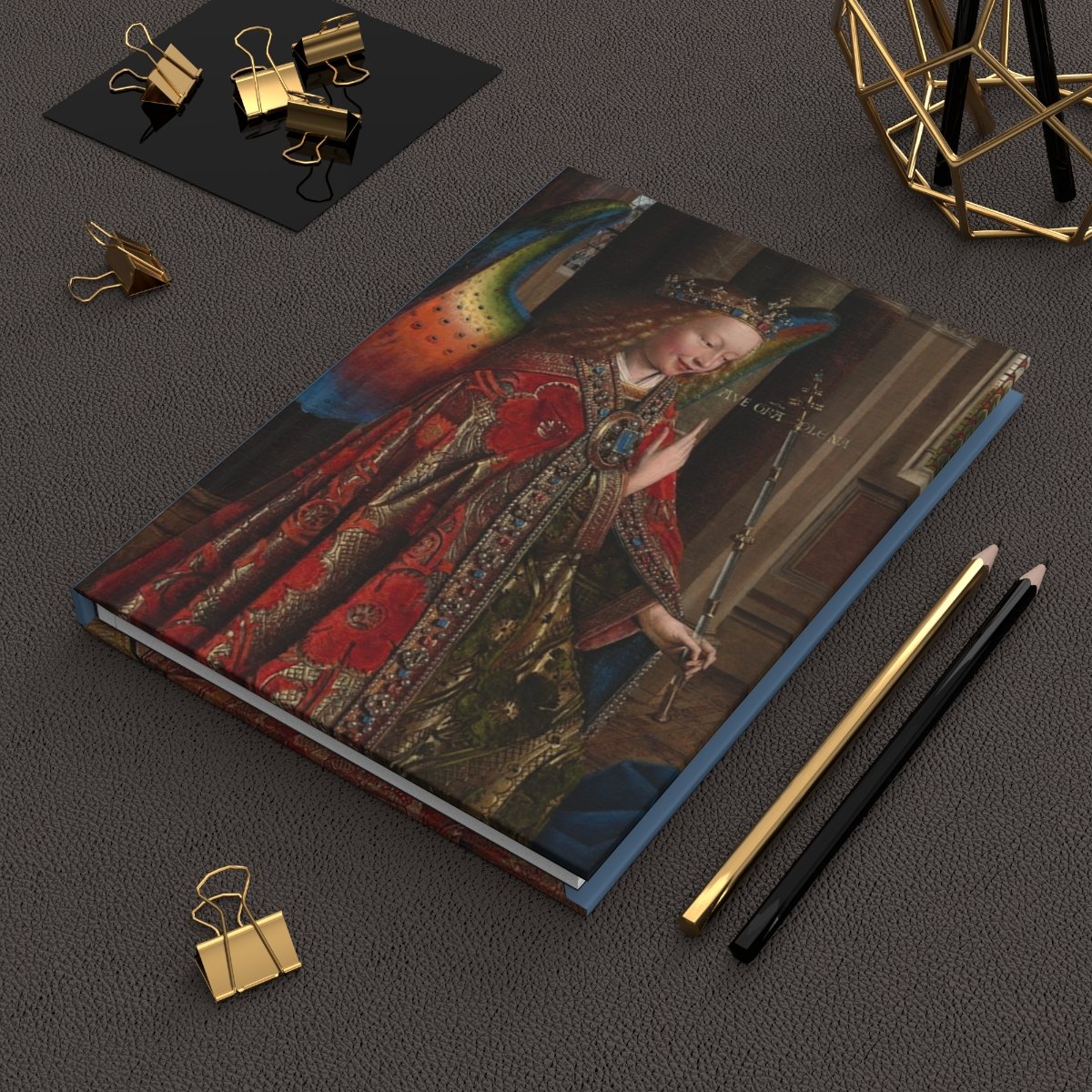 Van Eyck Angel Gabriel, Annunciation painting notebook catholic gift